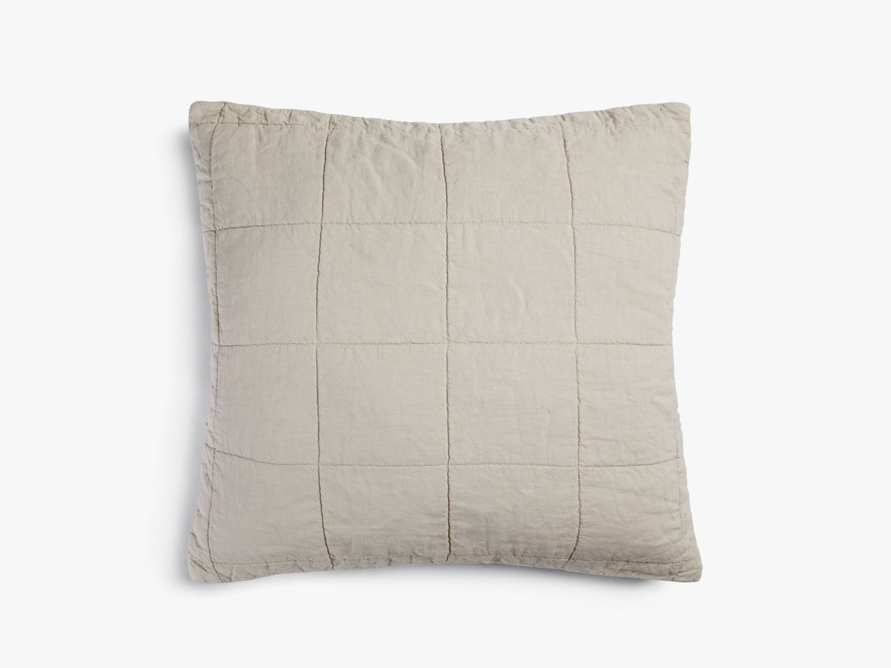 Quilted Linen Euro Sham in Bone | Parachute - Image 0