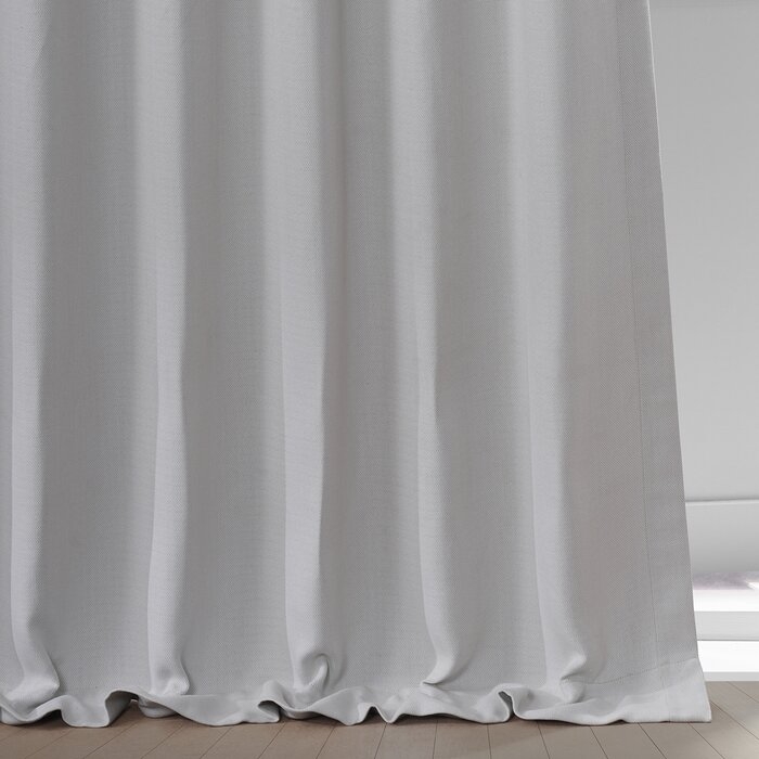 Clem Solid Blackout Rod Pocket Single Curtain Panel - Oyster - Image 1