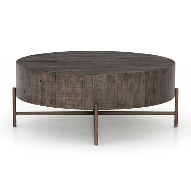 Fargo Round Coffee Table, Distressed Gray/Patina Copper - Image 3