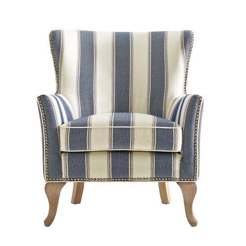 Zubair Armchair - Blue striped - Image 3