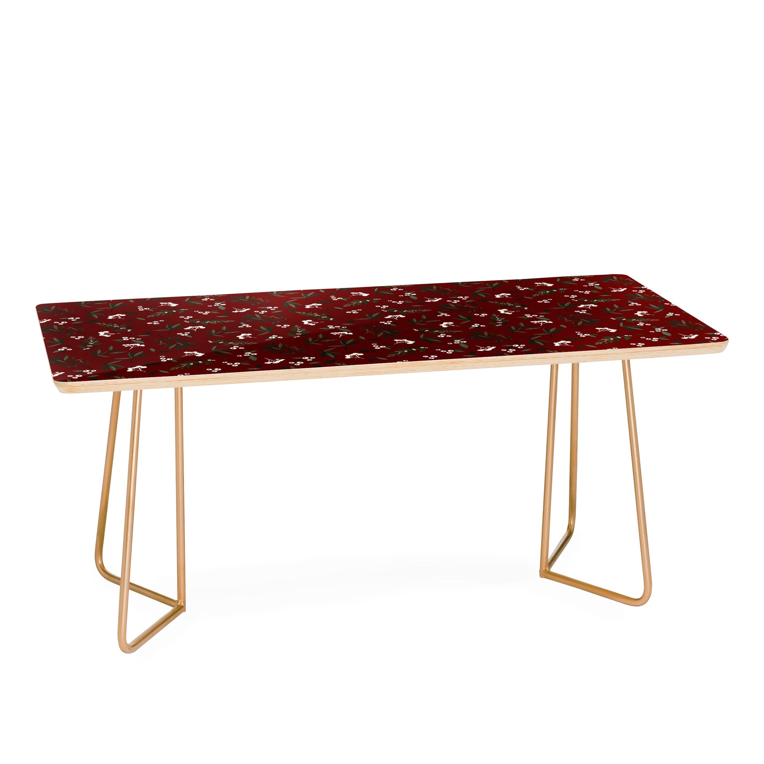 Nordic Olive Red by Iveta Abolina - Coffee Table Gold Aston Legs - Image 0