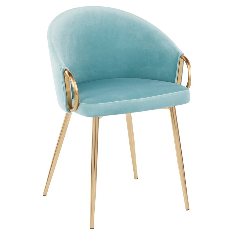 Saltzman Upholstered Dining Chair, Light Blue - Image 0