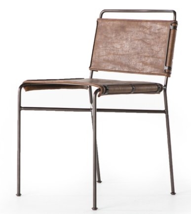TRYSTA DINING CHAIR, DISTRESSED BROWN - Image 0