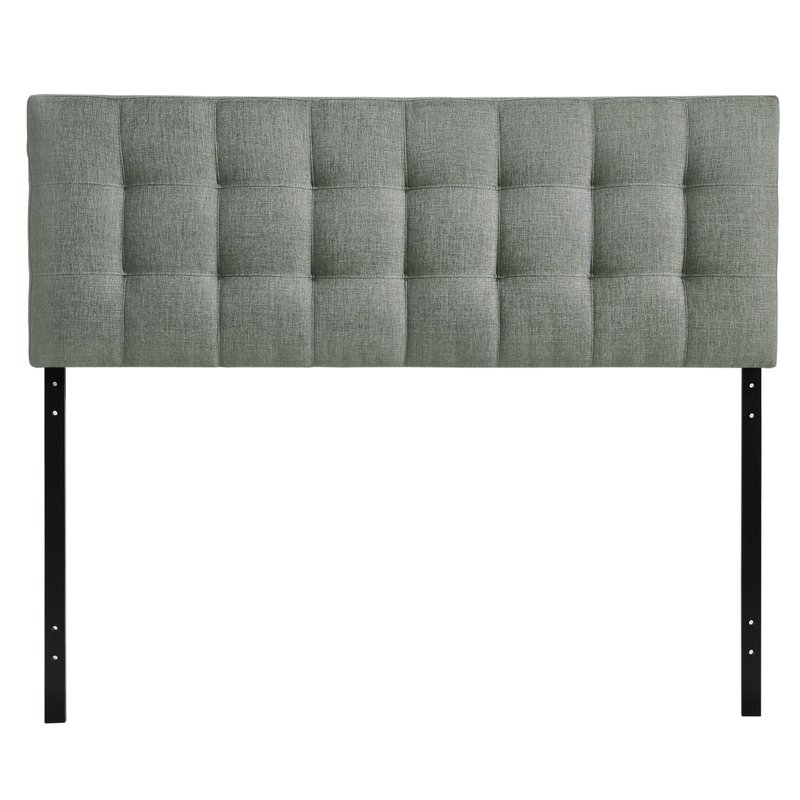 Francis Upholstered Panel Headboard - Queen Gray - Image 0