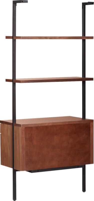 Helix 70" Walnut Bookcase with 2 Drawers - Image 9