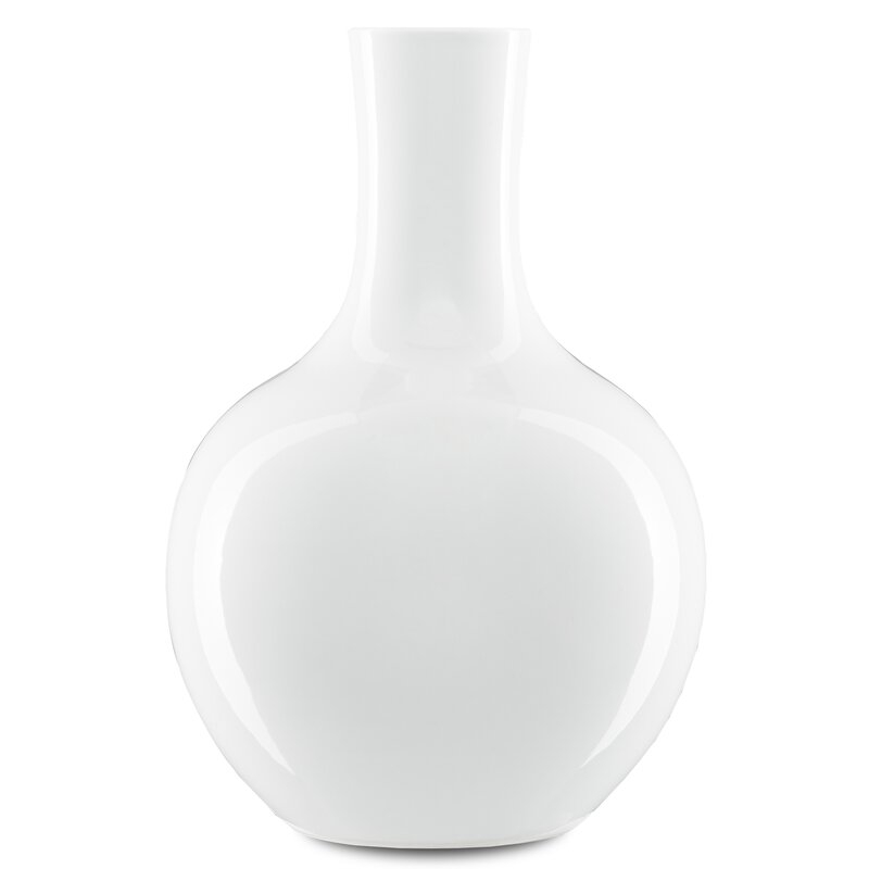 Currey & Company Imperial White Porcelain Table Vase Color: White, Size: Large - Image 0