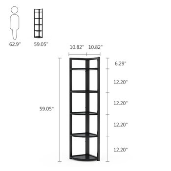 Haseltine 59.05" H x 10.82" W Steel Corner Bookcase - Image 2