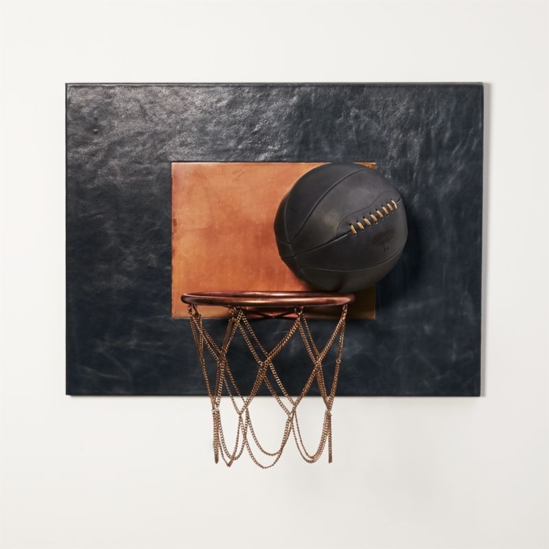 Navy Leather And Copper Basketball Hoop - Image 6