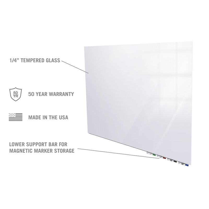 Aria Wall Mounted Magnetic Glass Board - Image 1