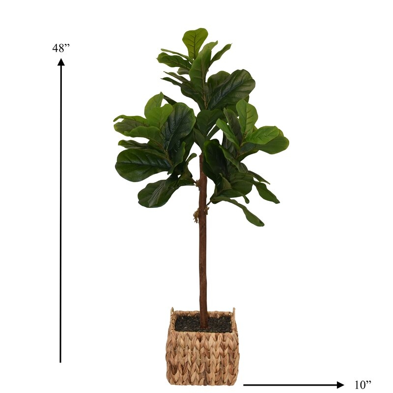 41.5'' Artificial Fiddle Leaf Fig Tree in Basket - Image 2