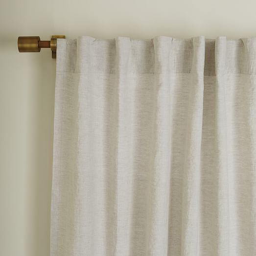 Sheer European Flax Linen Curtain - Natural Beige, 48"x108" set of 2 - Image 3