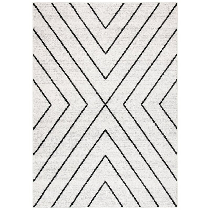 Garica Geometric Ivory/Gray Area Rug - Image 0