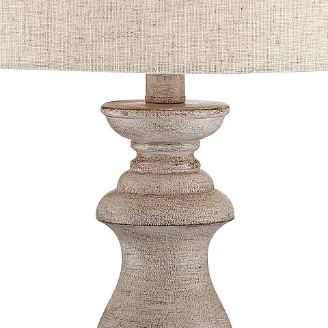 Regency Hill 26 1/2" High White-Washed Faux Wood Table Lamps Set of 2 - Image 1