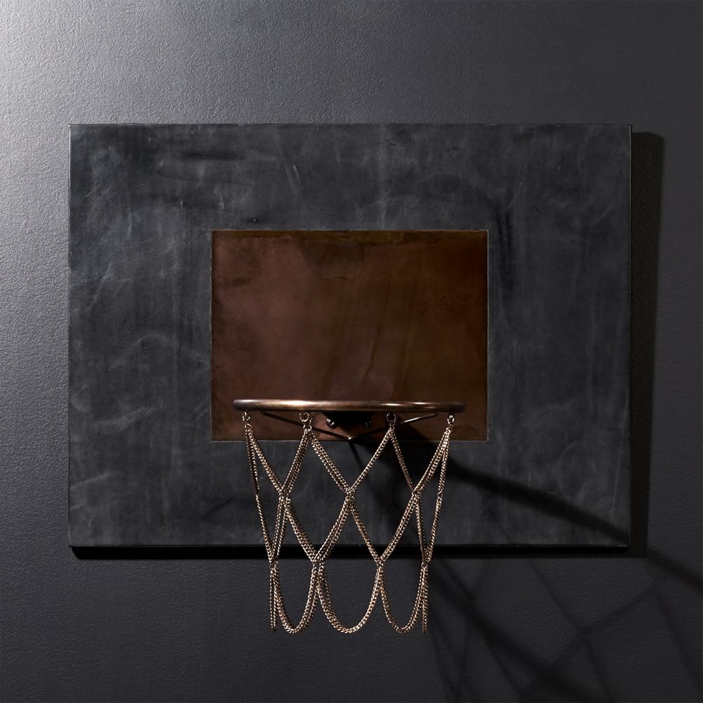Navy Leather And Copper Basketball Hoop - Image 1