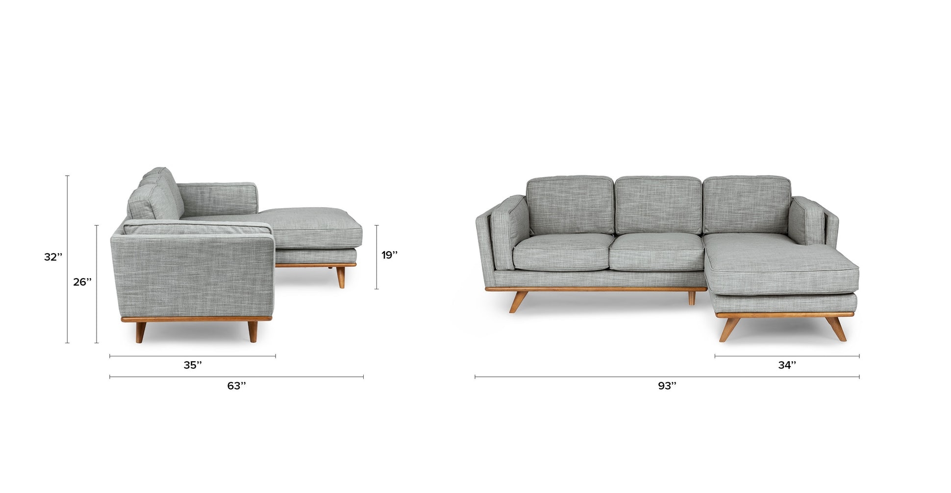 Timber Pebble Gray Right Sectional - Image 4