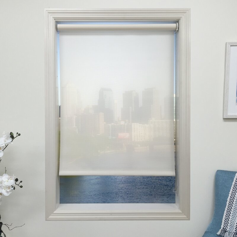 Sheer White Roller Shade, 63"W x 48"H - Image 0