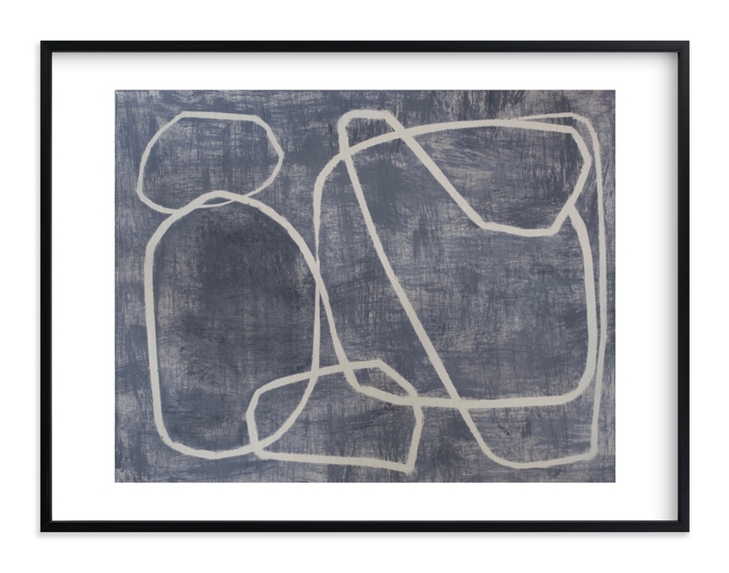 Squiggles // 40x30 // Rich Black Wood Frame with border - Image 0