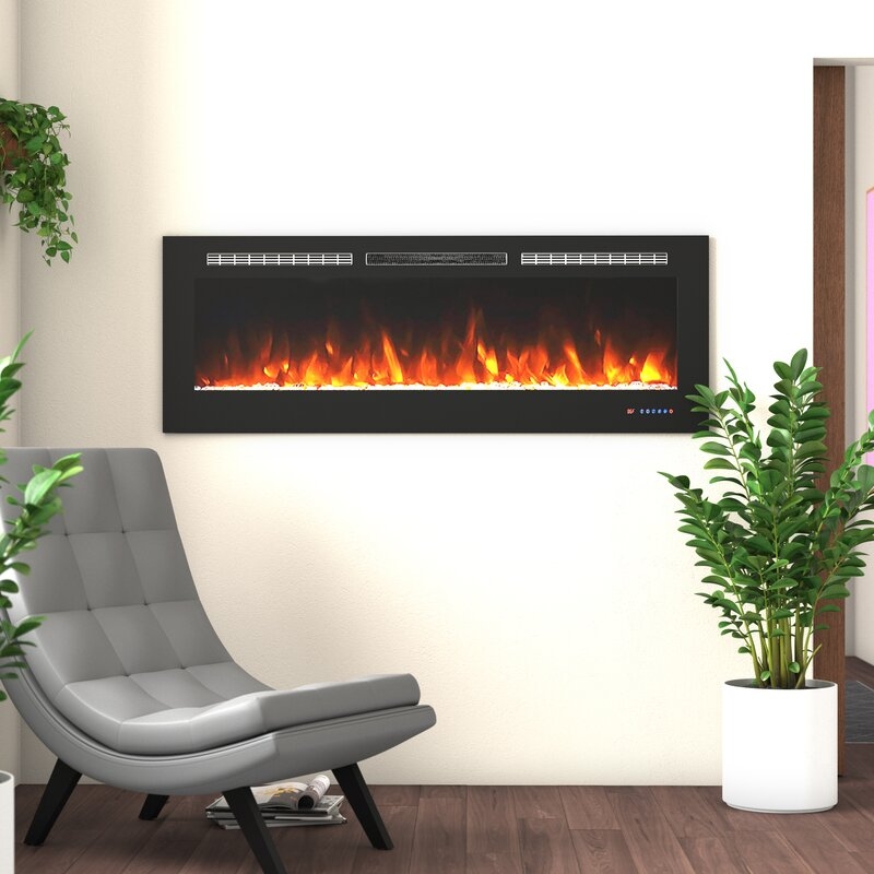 Millner Recessed Wall Mounted Electric Fireplace - Image 0