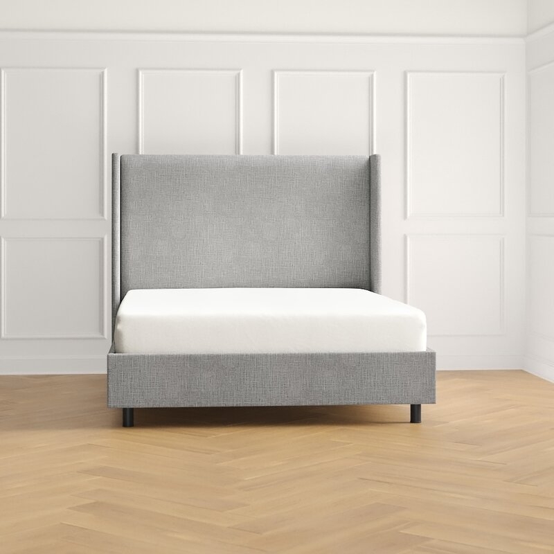 Charlotte Upholstered Low Profile Standard Bed, King, Zuma Pumice - Image 1