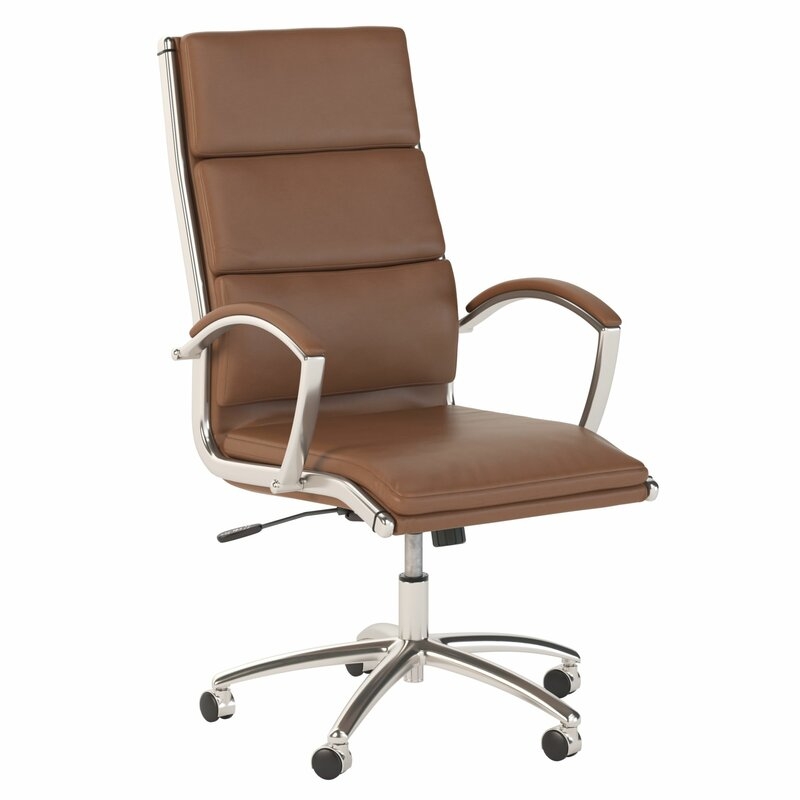 Jamestown High Back Leather Executive Office Chair In Saddle Leather - Image 0