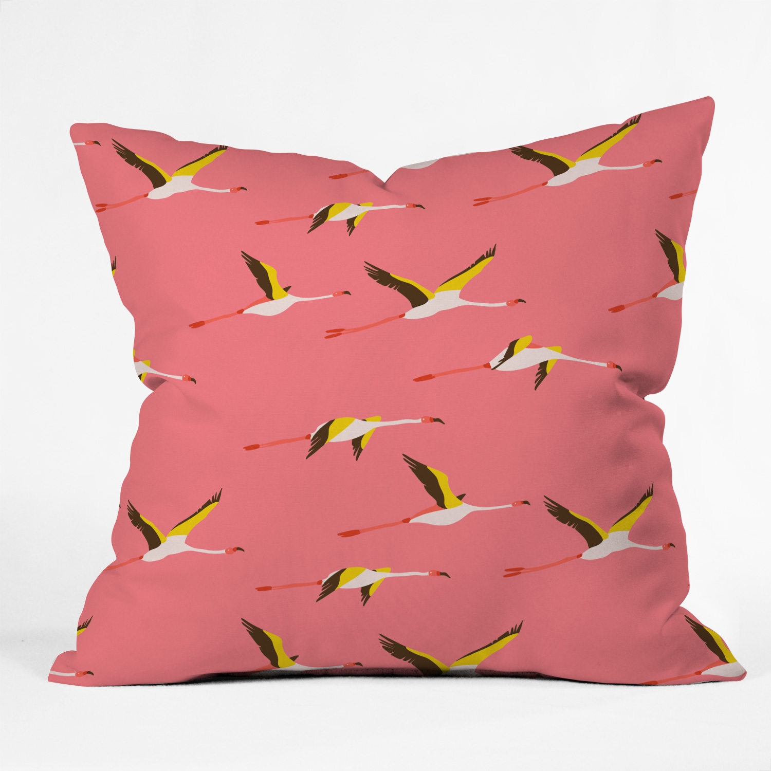Flamingo Crush by Holli Zollinger - Indoor Throw Pillow 16" x 16" - Image 0