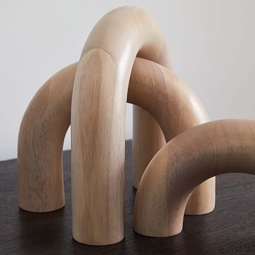 Wood Arch Object, Natural, Set of 4 - Image 1