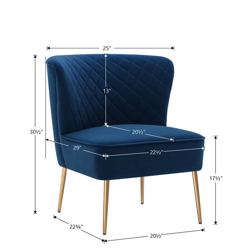 Tru 25'' Wide Velvet Side Chair - Image 3