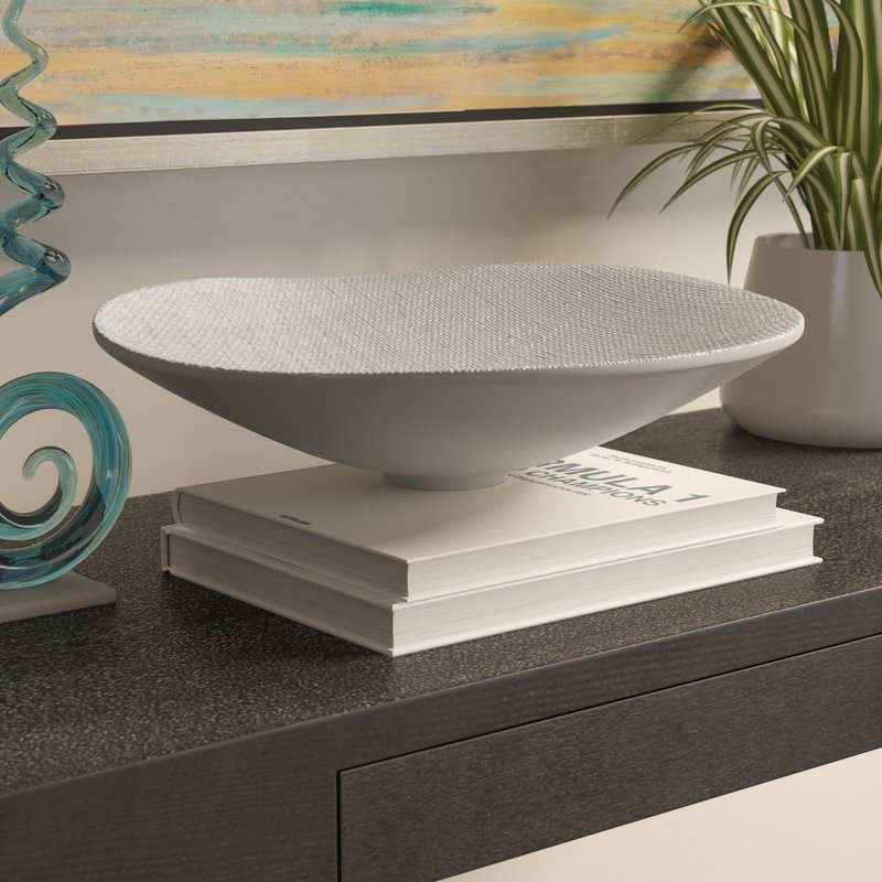 Ceramic Wave Decorative Bowl - Cream - Image 0