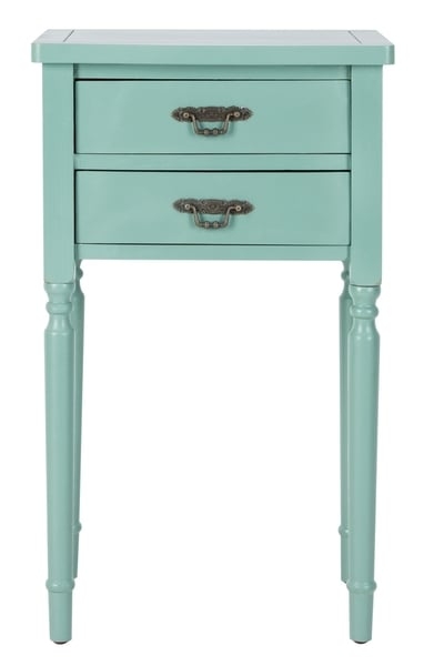 Marilyn End Table With Storage Drawers - Dusty Green - Safavieh - Image 0