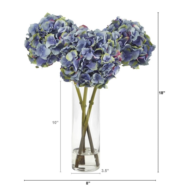 Hydrangea Centerpiece in Vase - Image 1