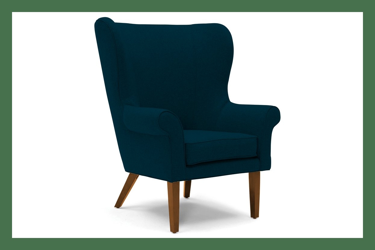 Blue Ellsworth Mid Century Modern Wing Chair - Key Largo Zenith Teal - Medium - Image 0