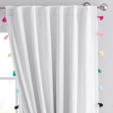 Tassel Blackout Curtain, 96", Rainbow Multi (set of 2) - Image 0