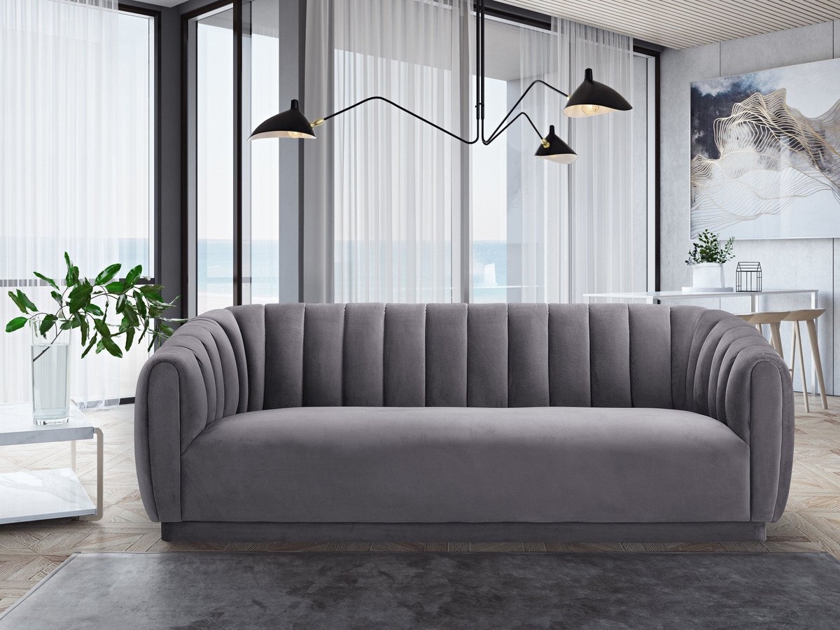 Arno Grey Velvet Sofa - Image 2