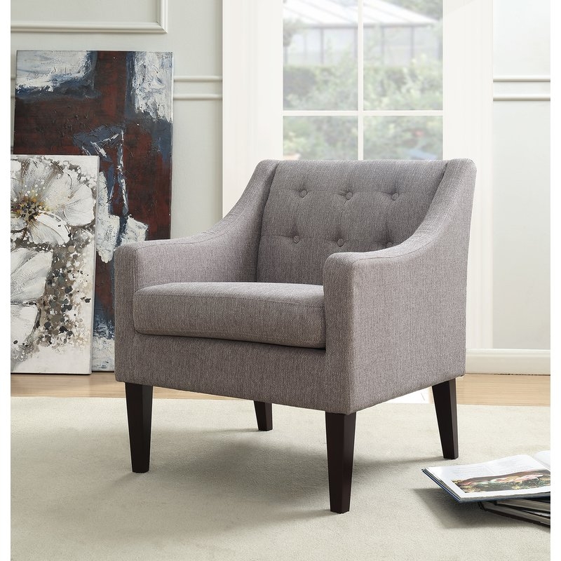 Aileen Mid Century Tailored Tufted Accent Armchair - Image 1