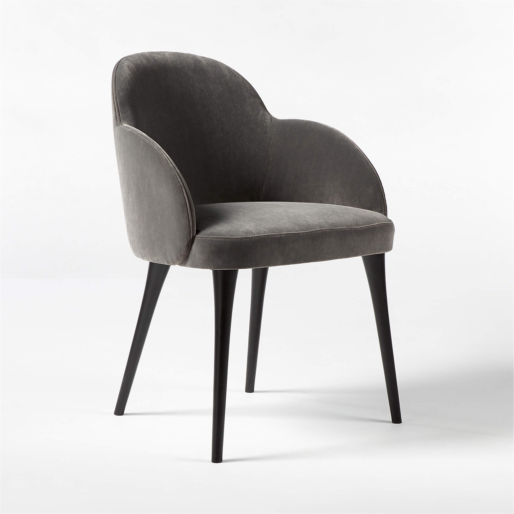 GIULIA GREY VELVET DINING ARMCHAIR - Image 1