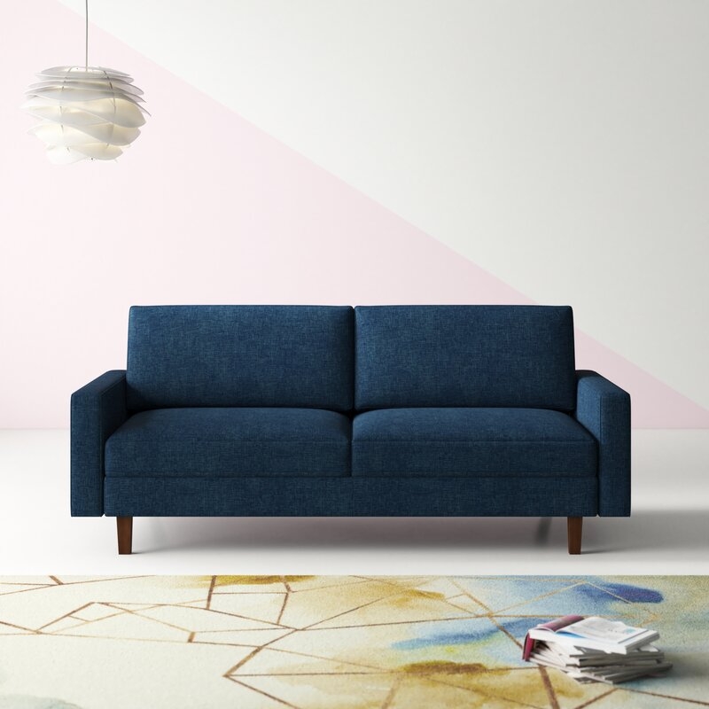 McKenly Modern 69.7" Square Arm Sofa / Dark Blue - Image 1