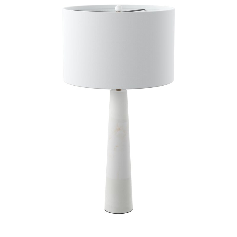 Fancher Alabaster 30" White Table Lamp - Image 1