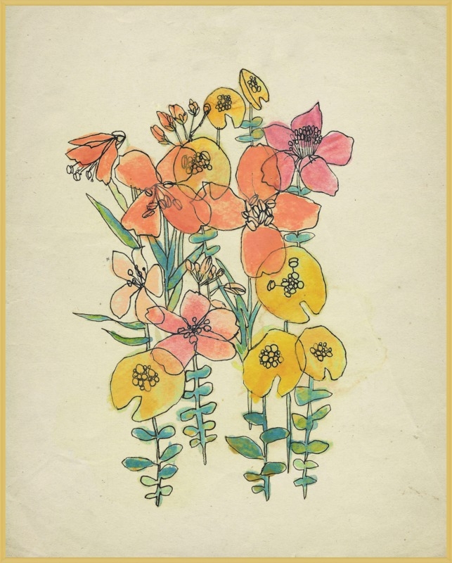 Contour Flowers - 24" by 29" - Image 0