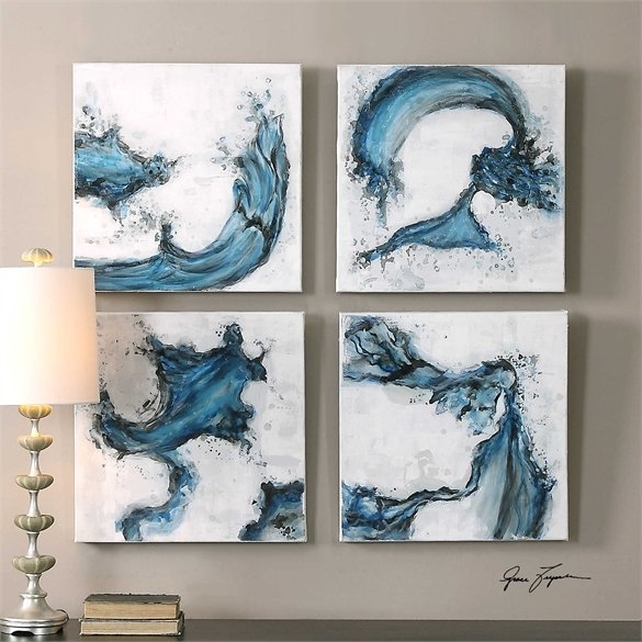 Swirls In Blue, S/4 - Image 1