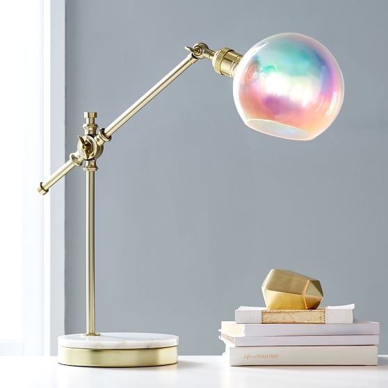 Marble Base Task Lamp, Iridescent Gold - Image 0