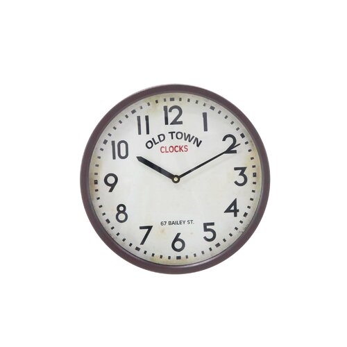 Noonday Burgess Vintage Round Old Town 14" Wall Clock - Image 1
