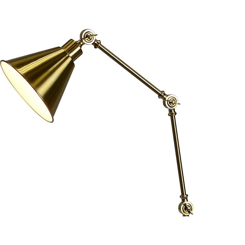 Tim Antique Brass Adjustable Metal Floor Lamp - Image 1