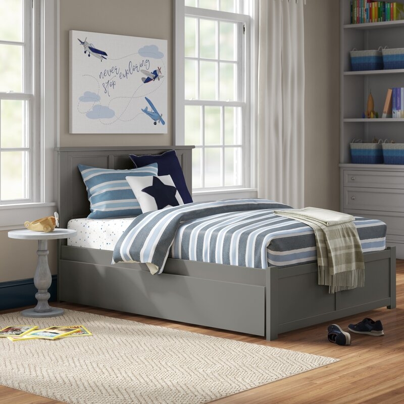 Keiko Full Solid Wood Panel Bed with Trundle by Three Posts™ Baby & Kid - Image 2