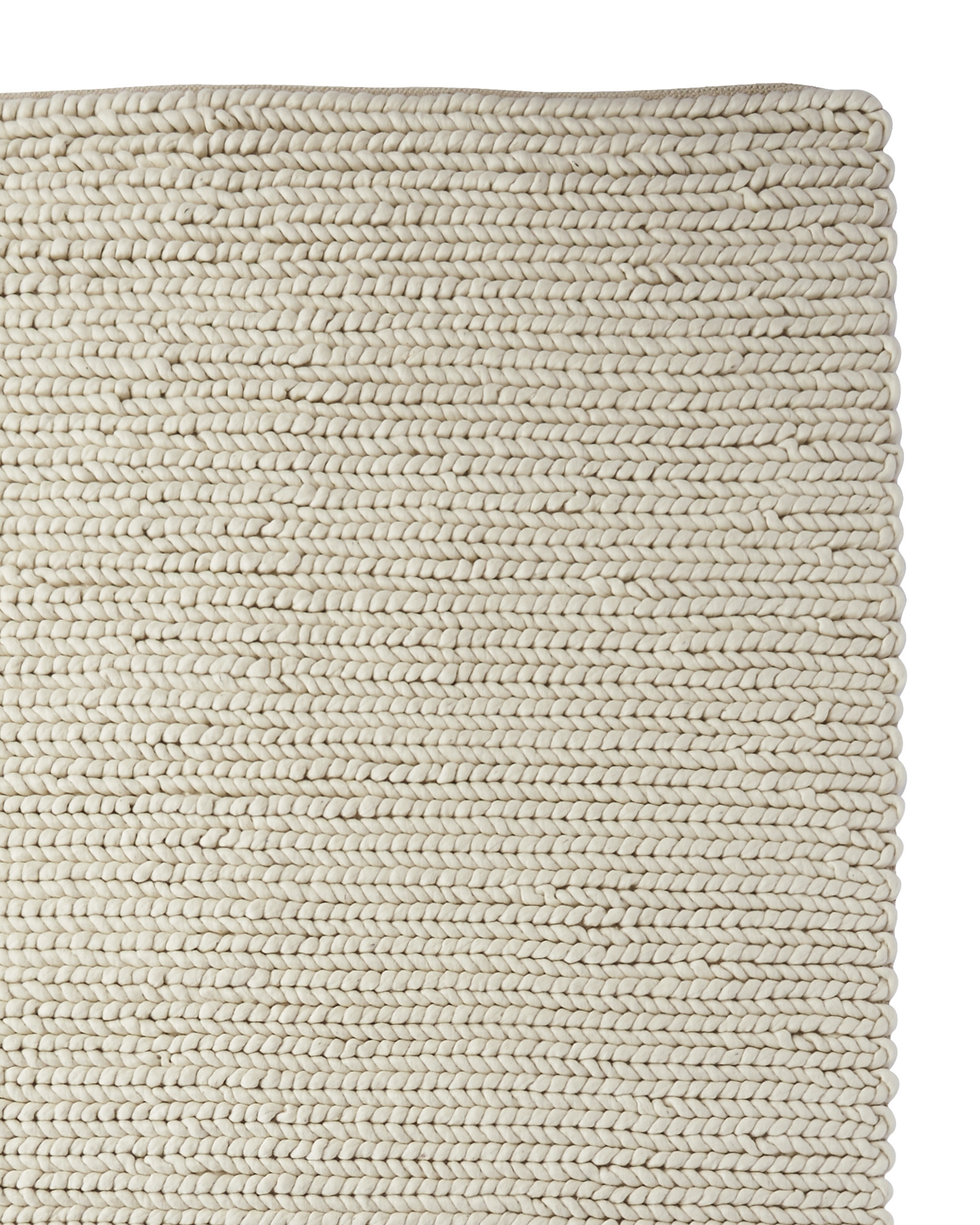 Braided Wool Rug - Ivory - 8' x 10' - Image 1