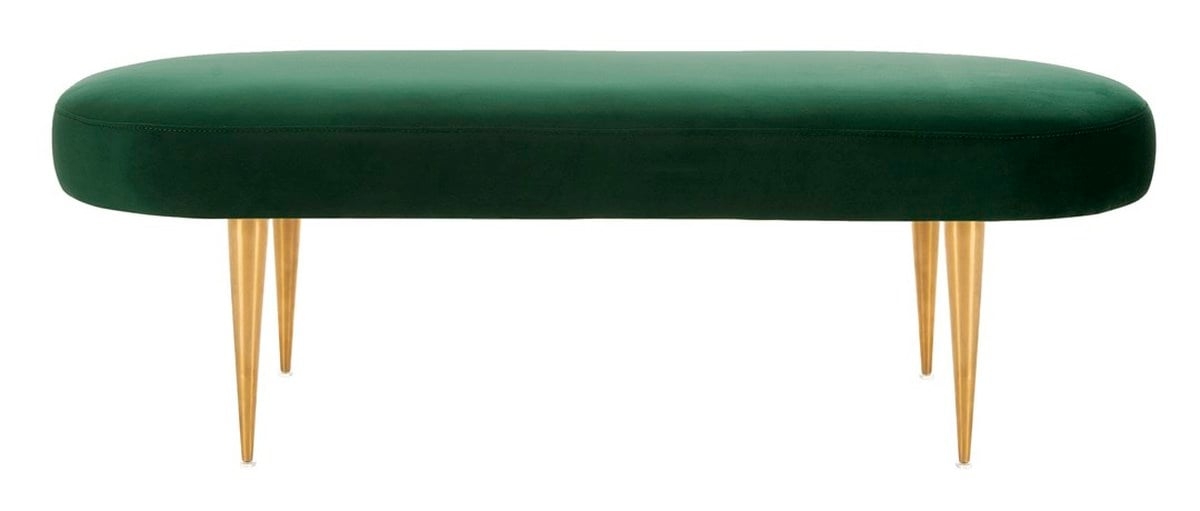 Corinne Velvet Oval Bench - Emerald - Safavieh - Image 0