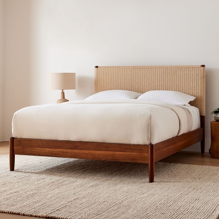 Chadwick Mid-Century Woven Bed, Queen, Cool Walnut - Image 3