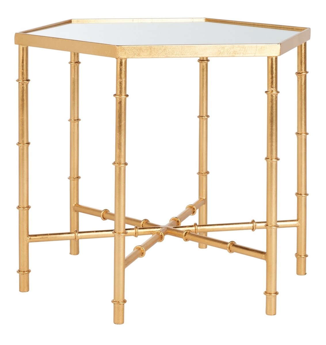 Kerri Mirror Top Accent Table - Gold - Safavieh - Image 1
