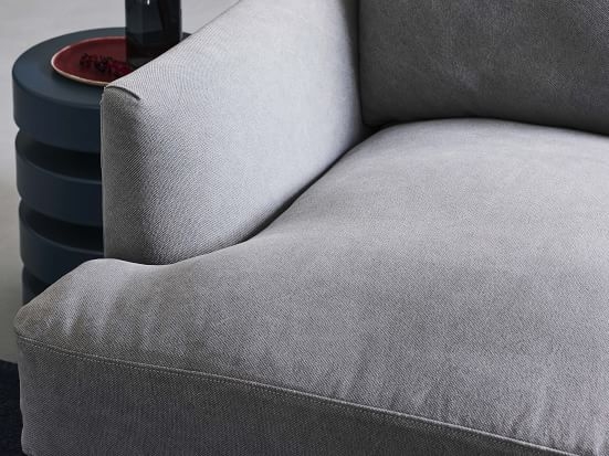 Haven Sectional Set 01: Left Arm Sofa, Right Arm Terminal Chaise, Performance Washed Canvas, Gray - Image 1