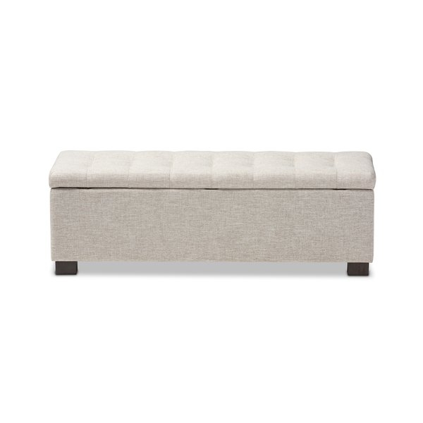Kareem Upholstered Storage Bench, Grayish Beige - Image 0