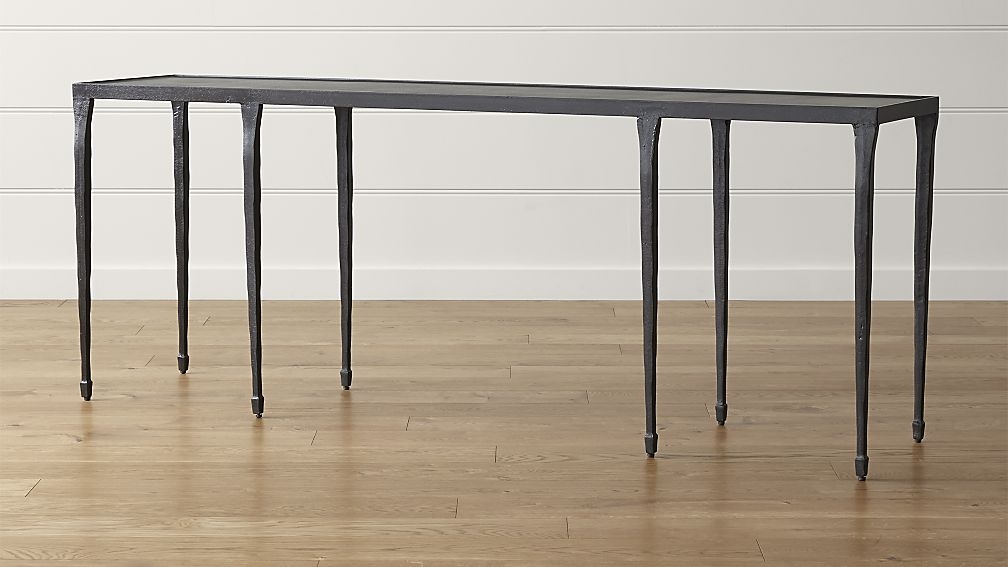 Silviano 84" Rectangular Black Iron and Steel Console Table - Image 10